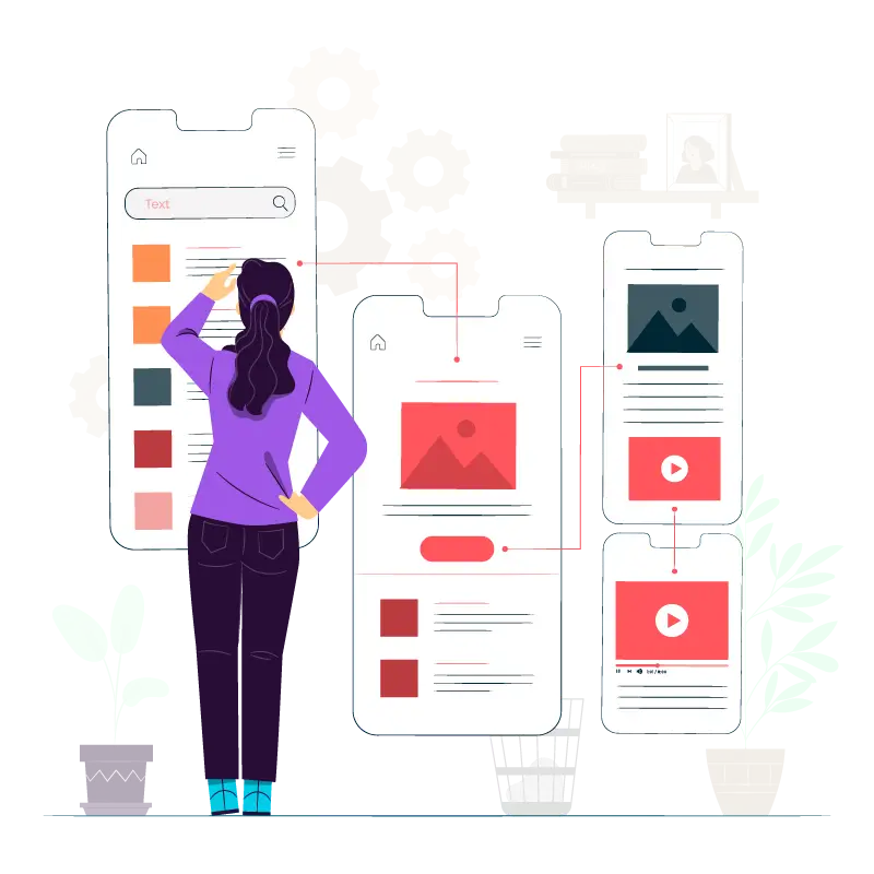 UI/UX design mockup showing user interface and experience design concepts
