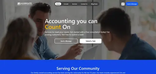 Aggregate Financial Services website preview