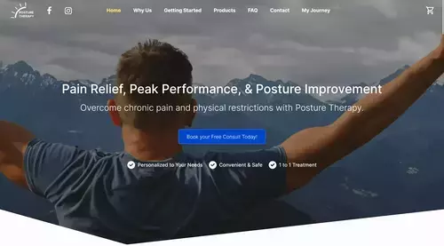 Screenshot of Posture Therapy Homepage